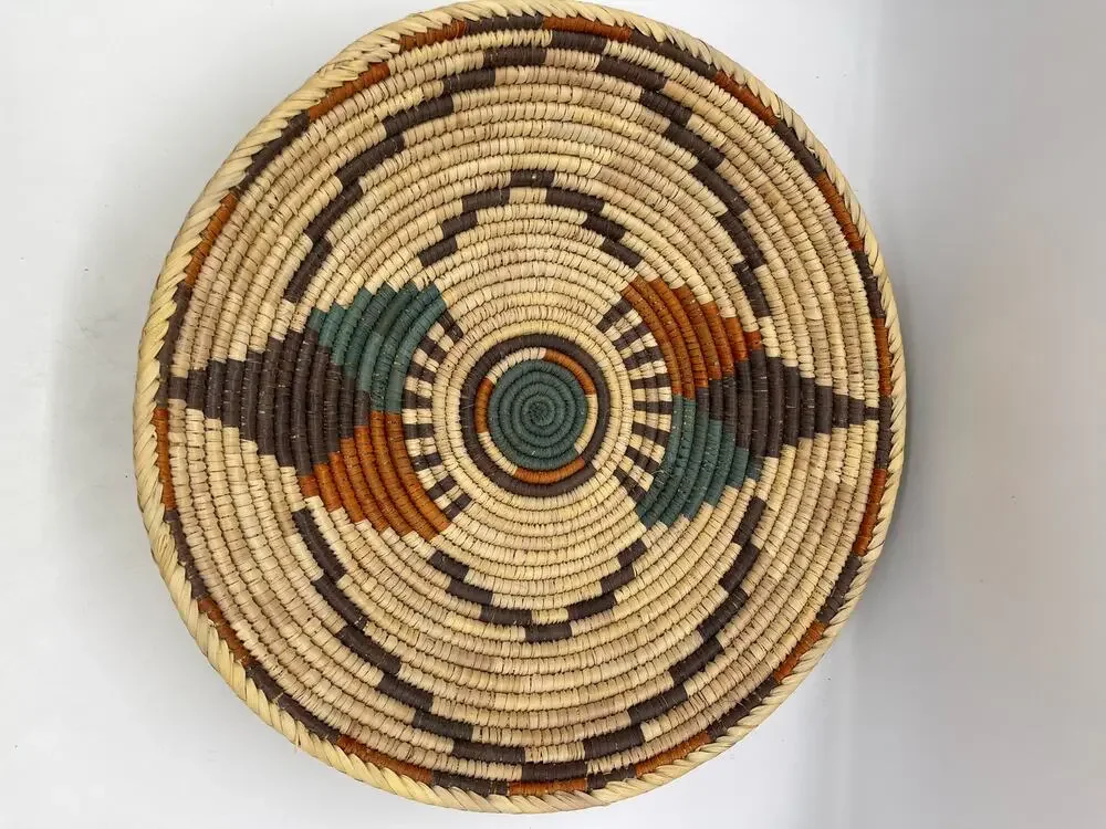 Large Woven Basket 15” Wide Eye Design